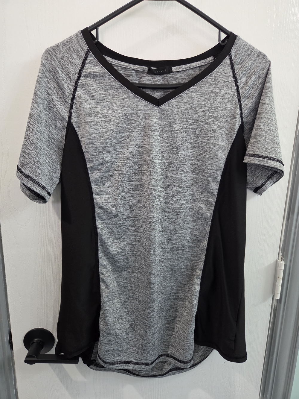 Danskin Grey & Black V-Neck Muscle Tee